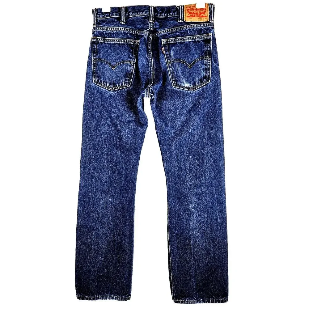 Levi's 517 Bootcut Jeans Men's 32x32 100% Cotton Blue Denim Cowboy Western